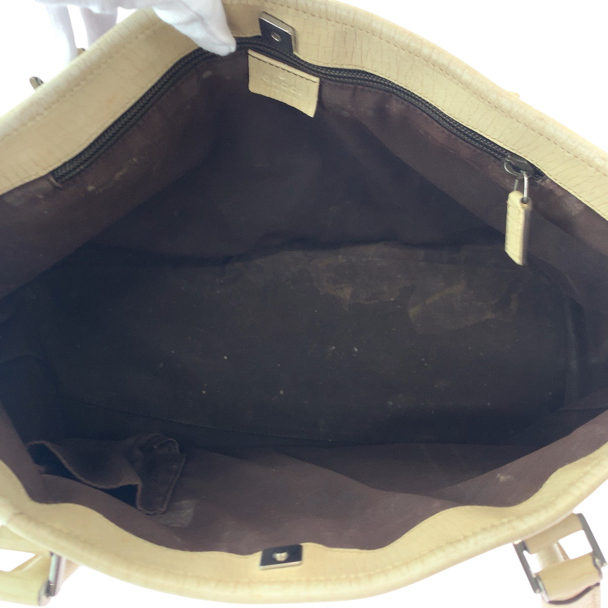 GUCCI Tote Bag 114695 GG Supreme Canvas Beige Ivory SilverMetal