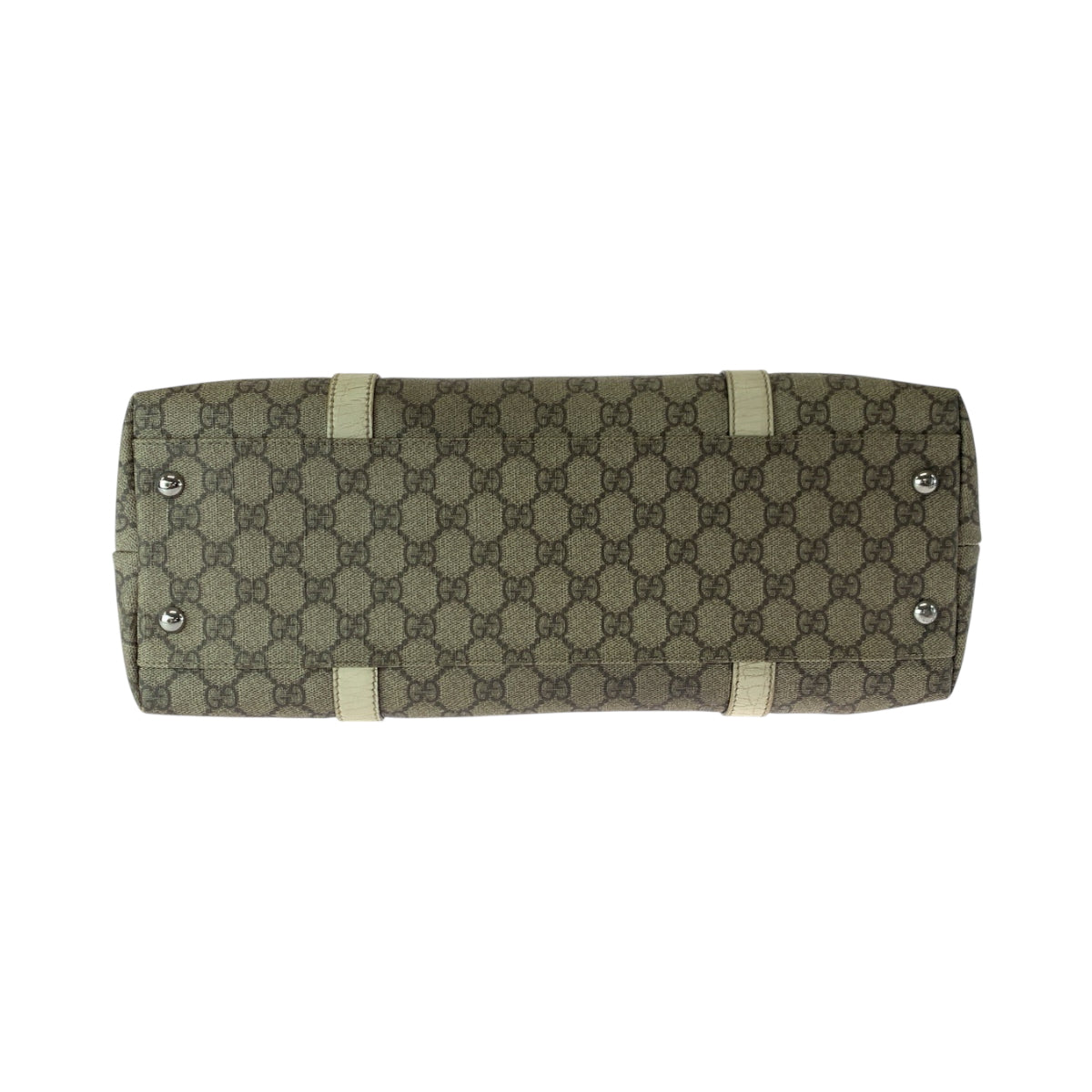 GUCCI Tote Bag 114695 GG Supreme Canvas Beige Ivory SilverMetal