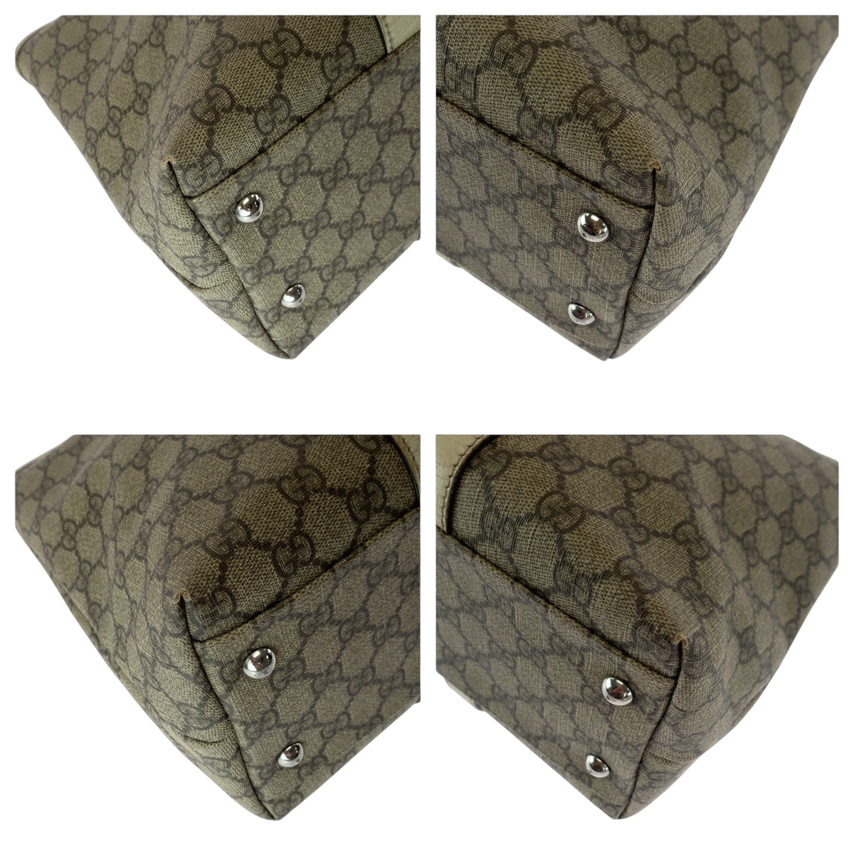 GUCCI Tote Bag 114695 GG Supreme Canvas Beige Ivory SilverMetal