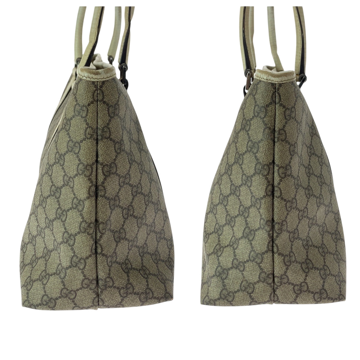 GUCCI Tote Bag 114695 GG Supreme Canvas Beige Ivory SilverMetal