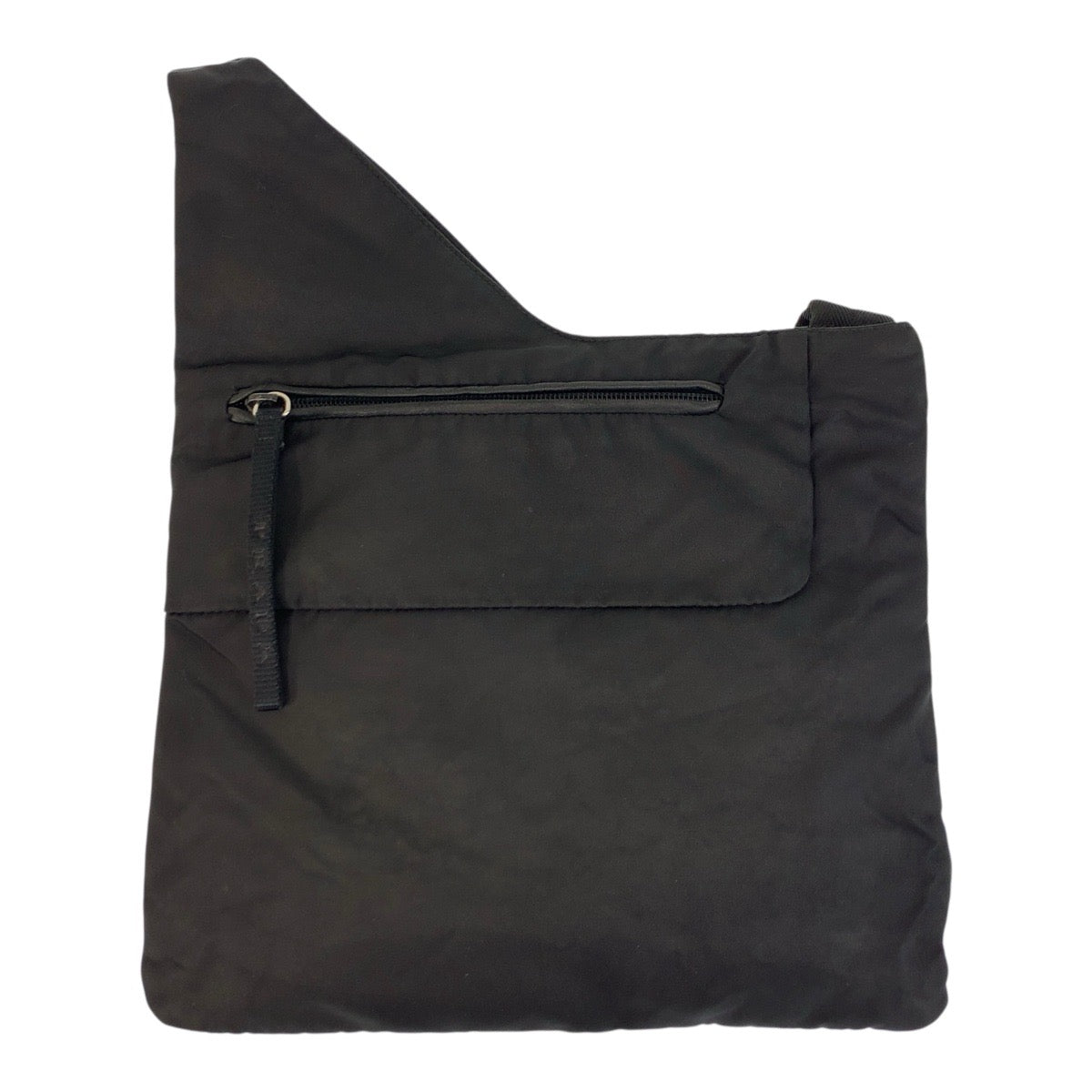 PRADA Shoulder Bag Nylon Black SilverMetal Test Triangle With logo