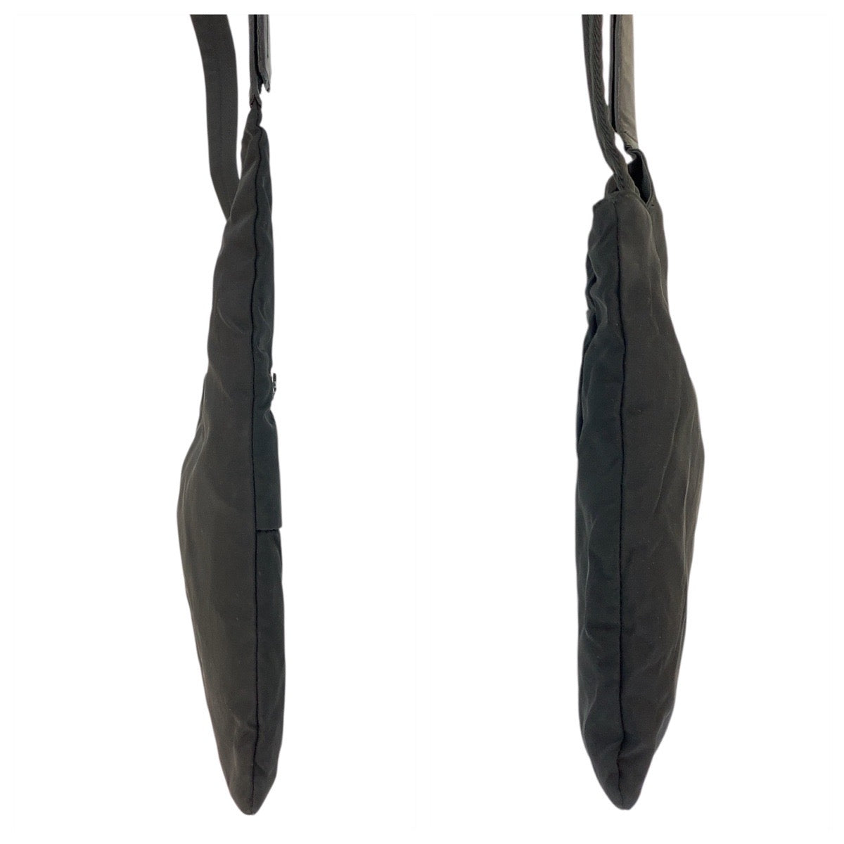 PRADA Shoulder Bag Nylon Black SilverMetal Test Triangle With logo