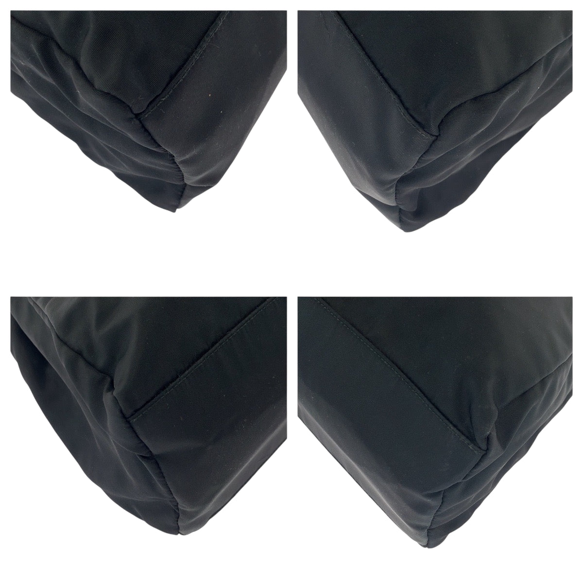 PRADA Tote Bag Nylon Black SilverMetal Test Triangle With logo