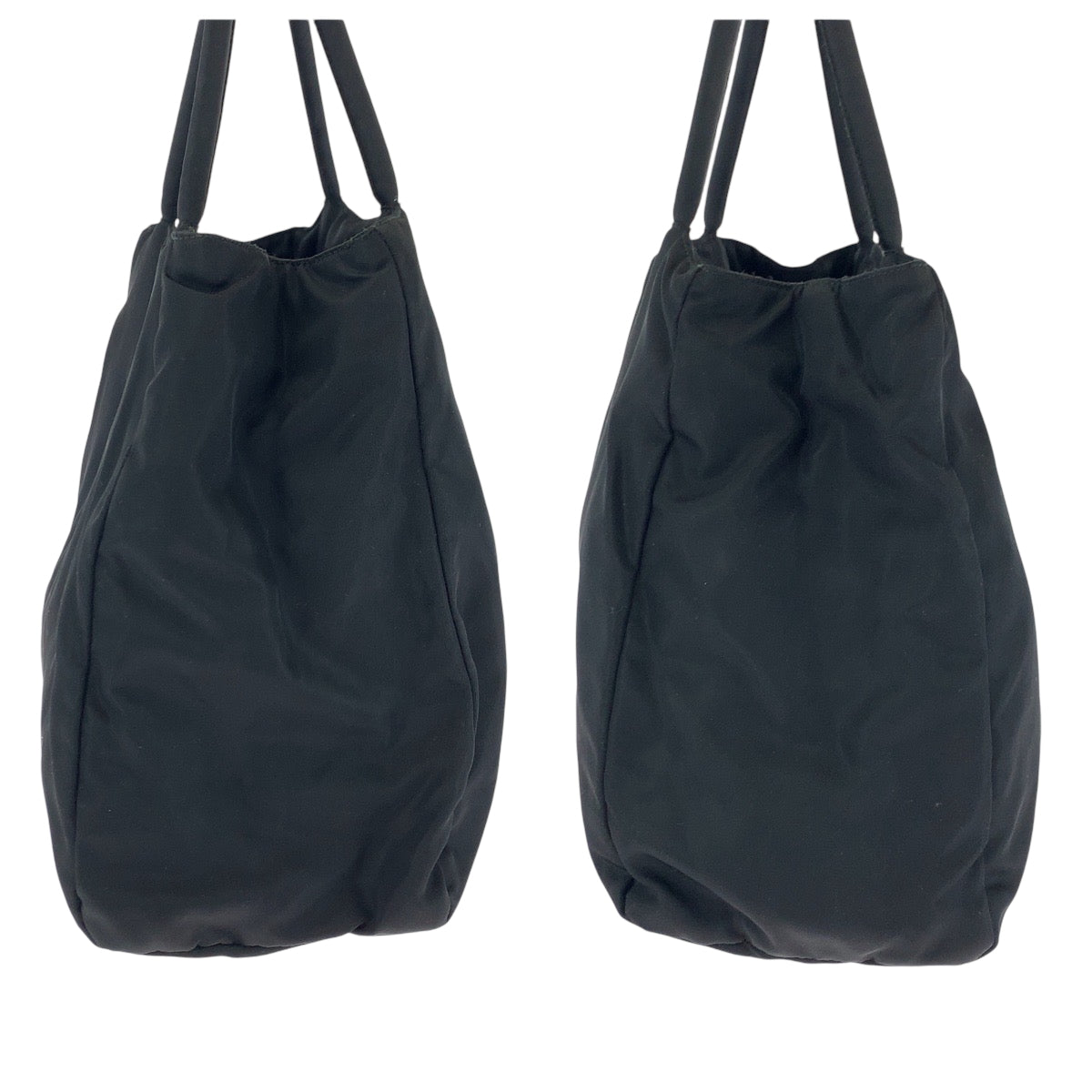 PRADA Tote Bag Nylon Black SilverMetal Test Triangle With logo