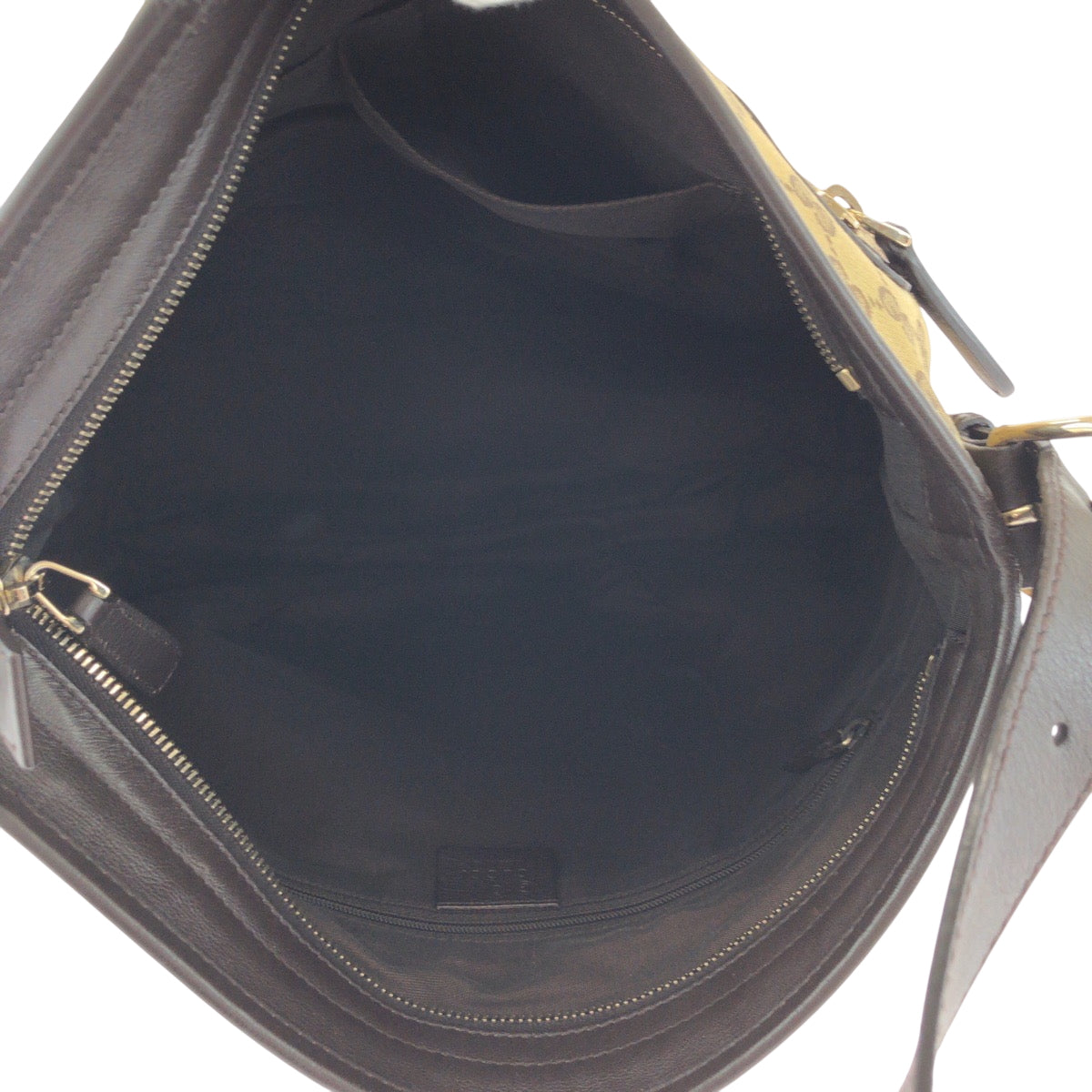 GUCCI Shoulder Bag 388930 GG canvas Dark Brown Gold Metal