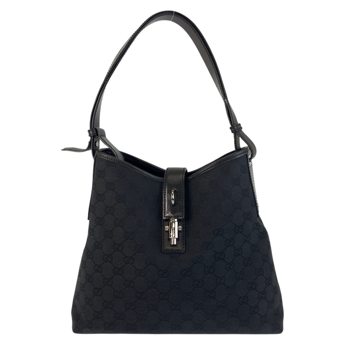 GUCCI Shoulder Bag 110291 GG canvas Black SilverMetal New Jackie