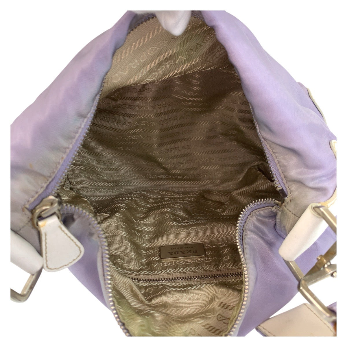 PRADA Shoulder Bag Nylon Purple SilverMetal Test Triangle With logo