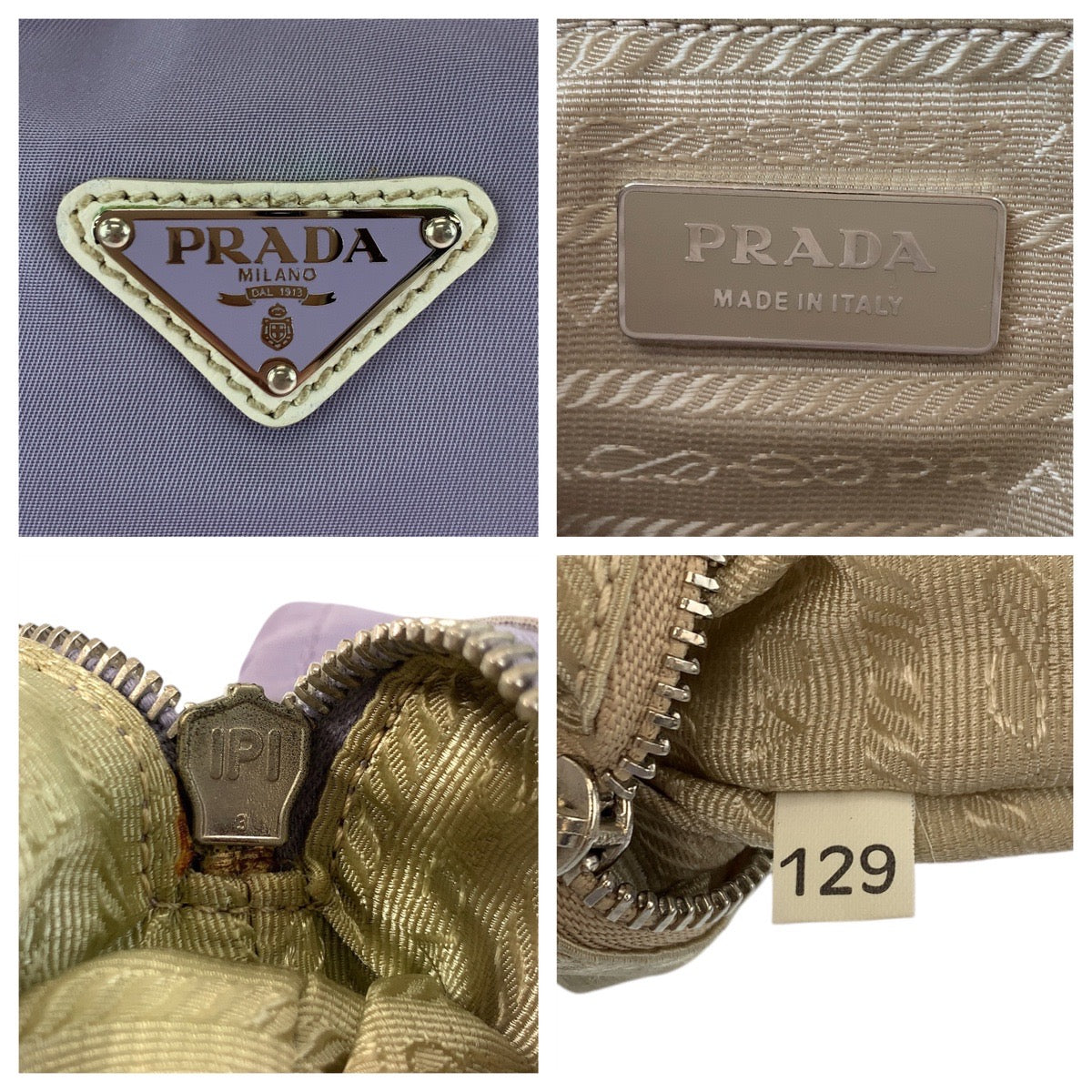 PRADA Shoulder Bag Nylon Purple SilverMetal Test Triangle With logo
