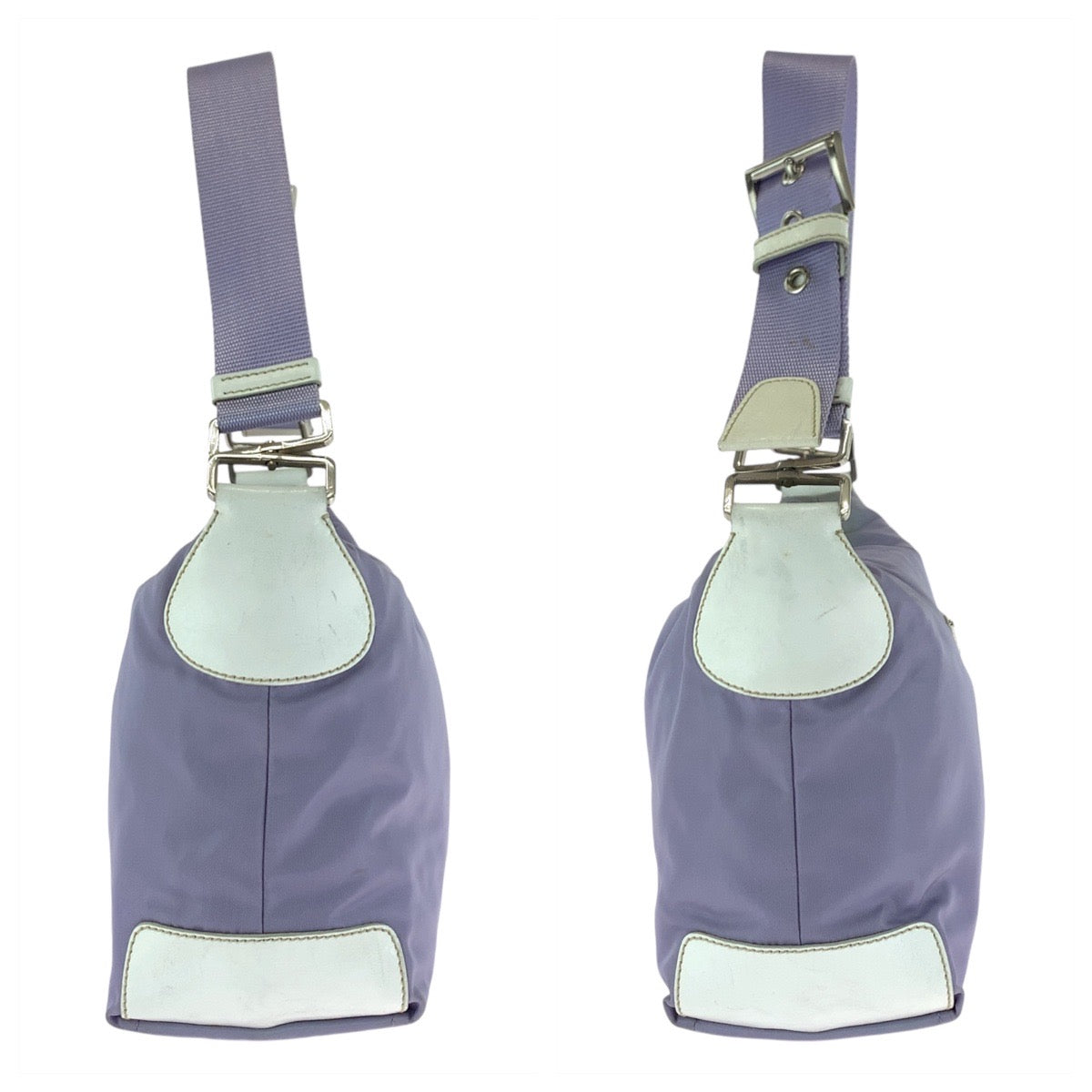 PRADA Shoulder Bag Nylon Purple SilverMetal Test Triangle With logo