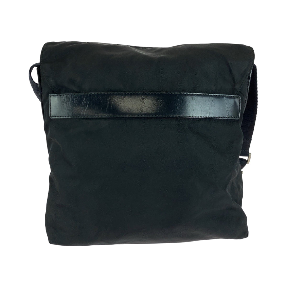 PRADA Shoulder Bag Nylon Black SilverMetal Test Triangle With logo