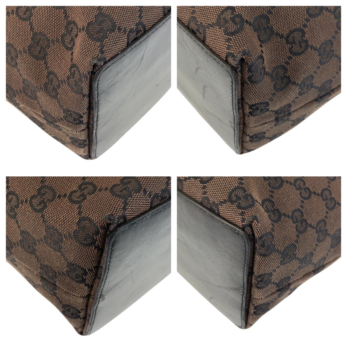 GUCCI Tote Bag 002 1098 GG canvas Brown Gold Metal