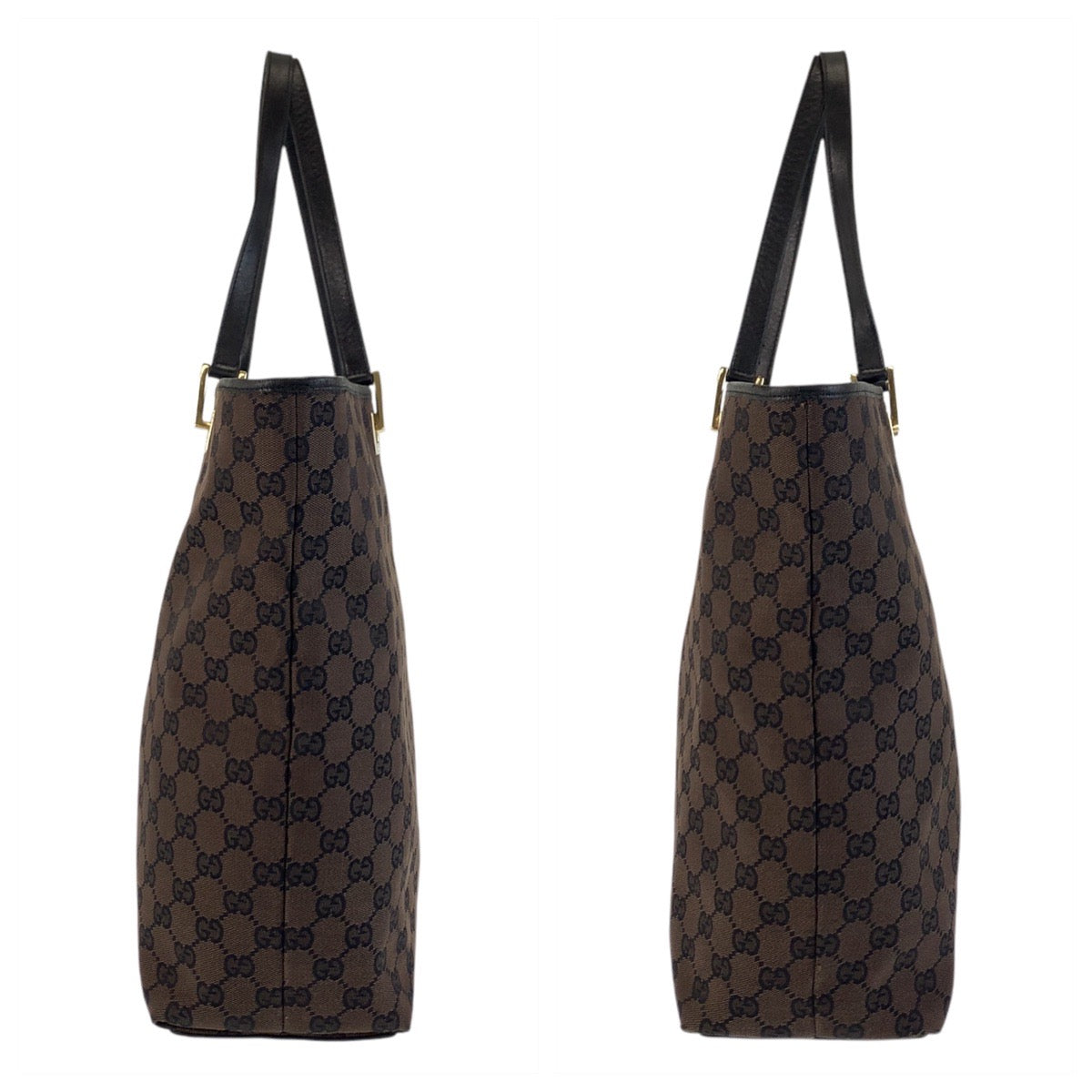 GUCCI Tote Bag 002 1098 GG canvas Brown Gold Metal