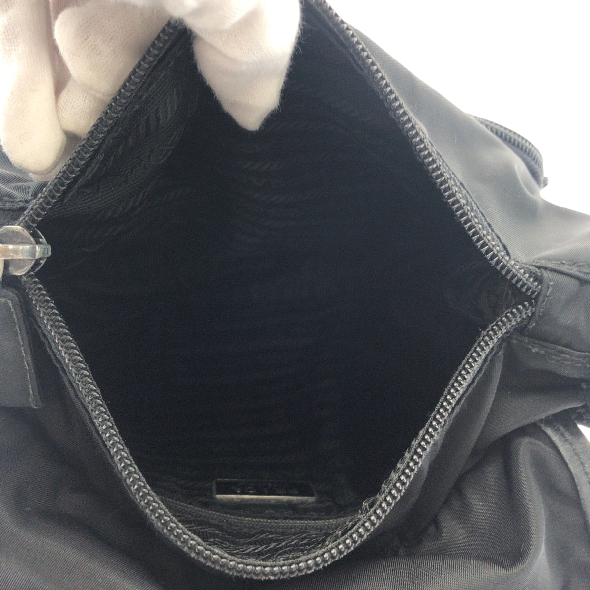 PRADA Shoulder Bag BT0173 Nylon Black SilverMetal Test Triangle With logo