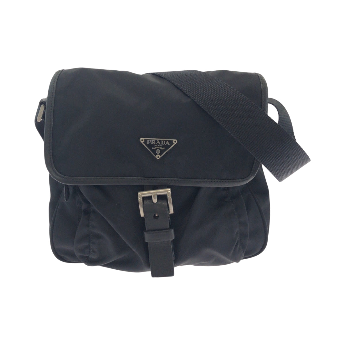 PRADA Shoulder Bag BT0173 Nylon Black SilverMetal Test Triangle With logo