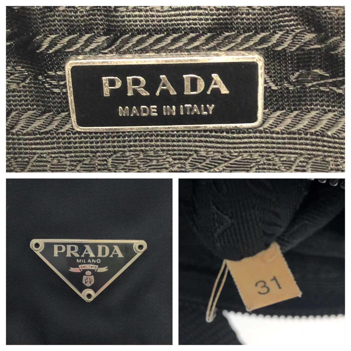 PRADA Shoulder Bag BT0173 Nylon Black SilverMetal Test Triangle With logo
