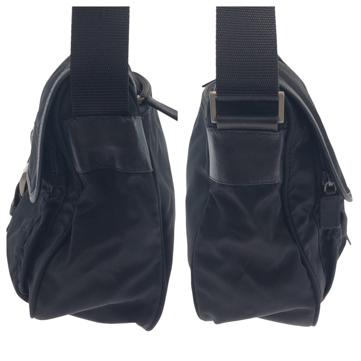 PRADA Shoulder Bag BT0173 Nylon Black SilverMetal Test Triangle With logo