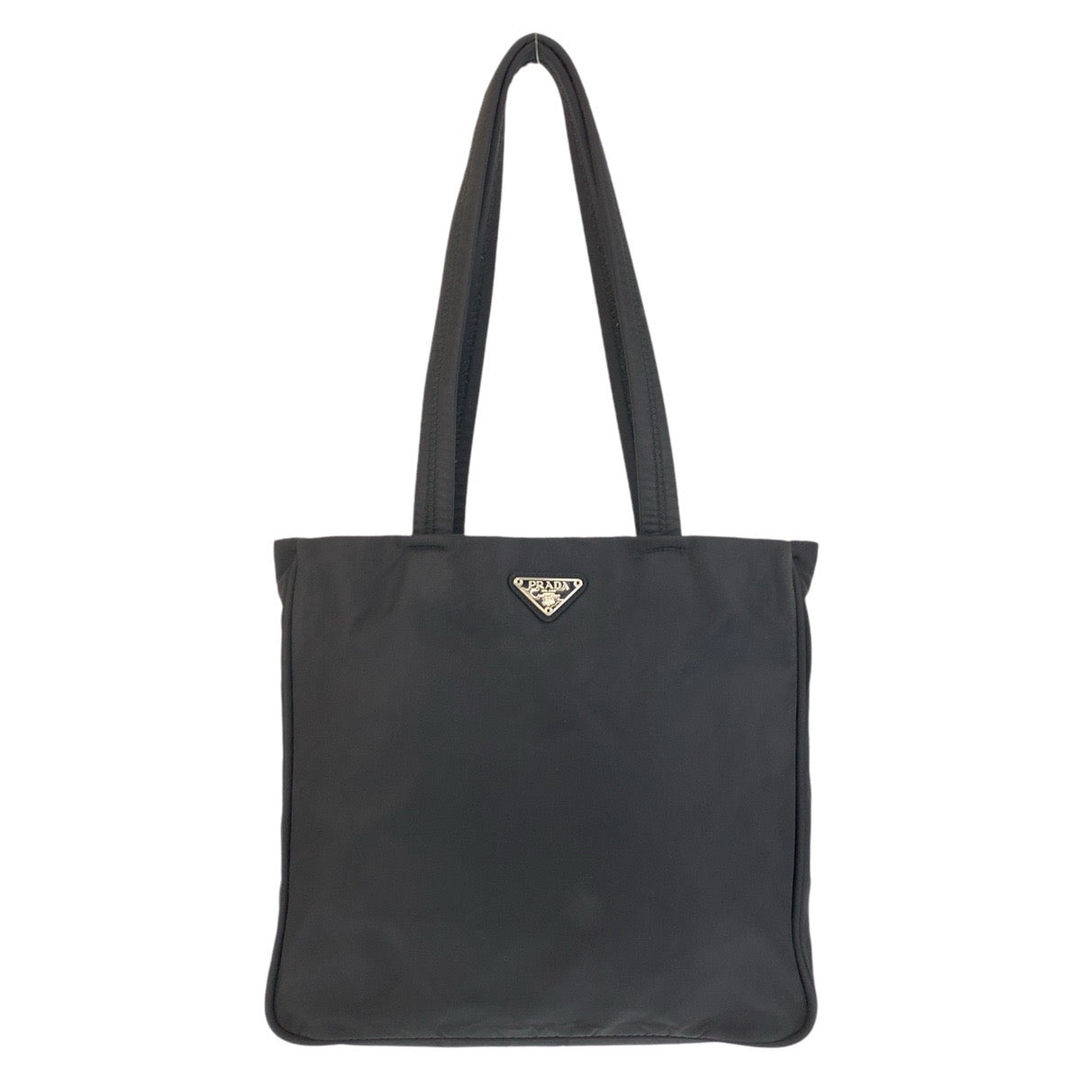 PRADA Tote Bag Nylon Black SilverMetal Test Triangle With logo