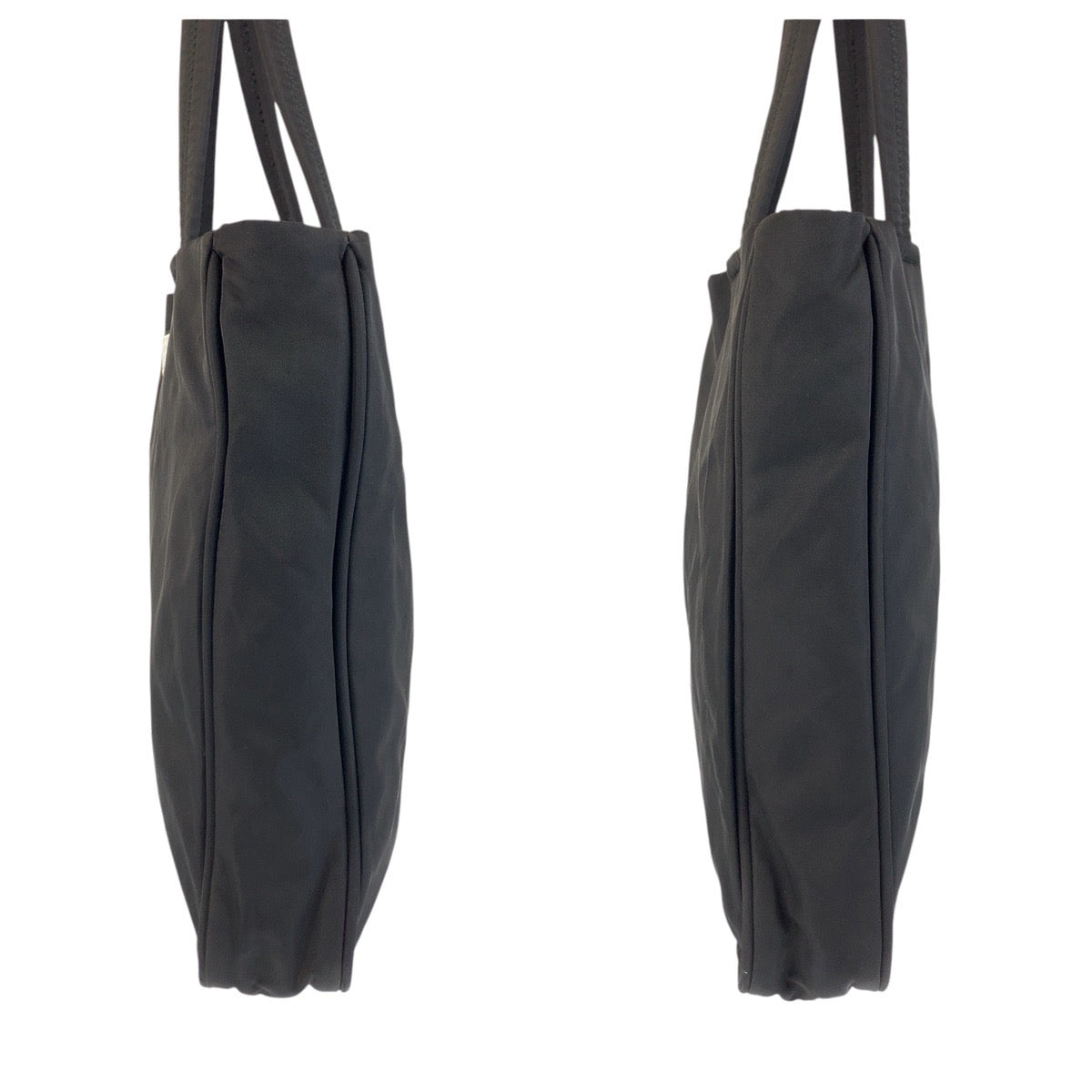 PRADA Tote Bag Nylon Black SilverMetal Test Triangle With logo