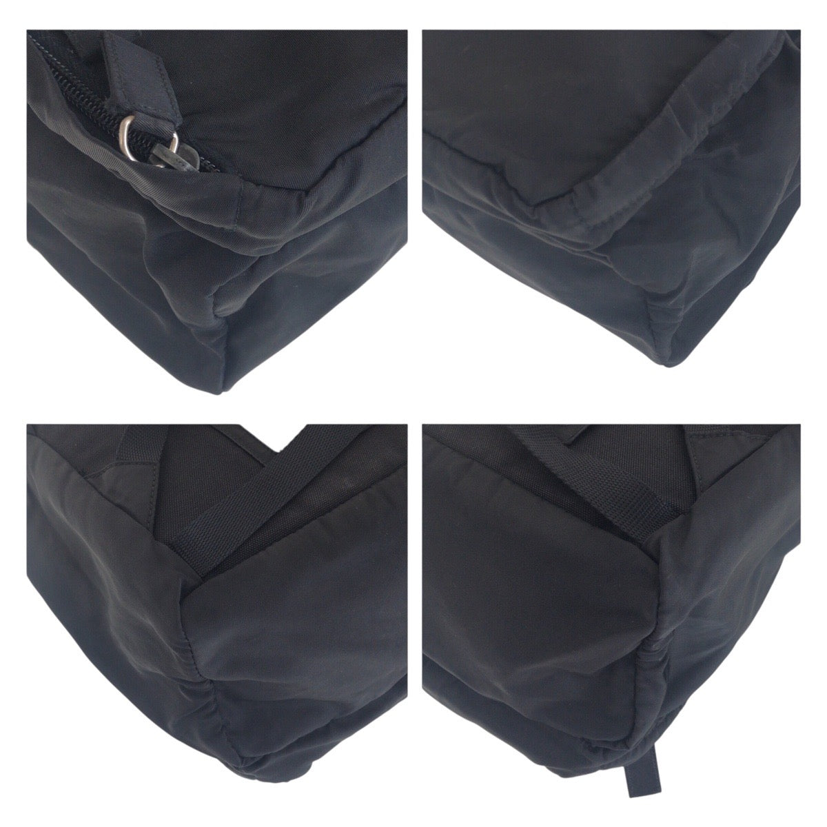 PRADA Backpack Nylon Black SilverMetal Test Triangle With logo
