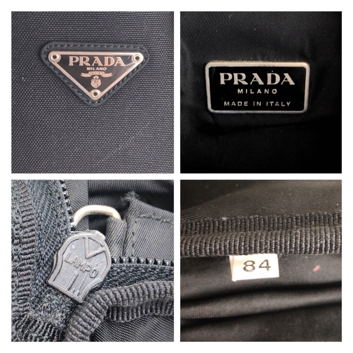 PRADA Backpack Nylon Black SilverMetal Test Triangle With logo
