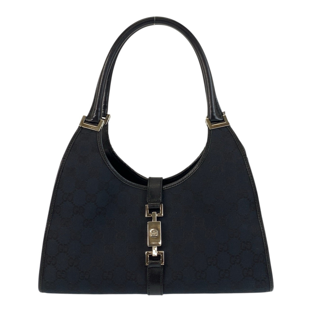GUCCI Shoulder Bag 002 1067 GG canvas Black black Jackie