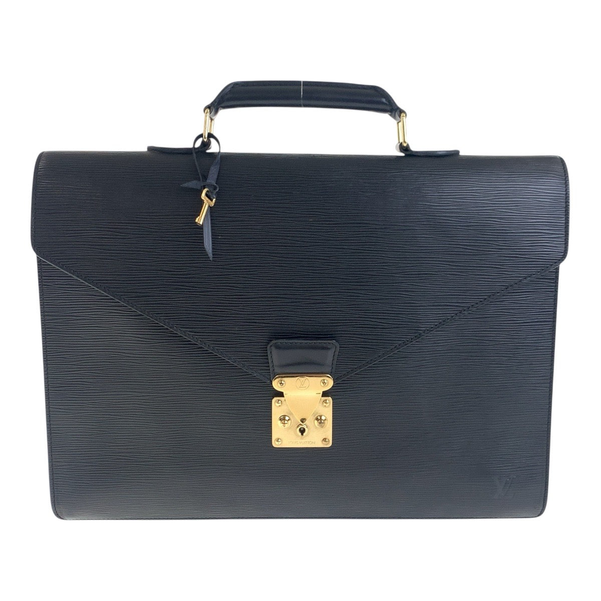 LOUIS VUITTON Business bag M54422 Epi Leather Noir Black Gold Metal Epi Serving Assistant