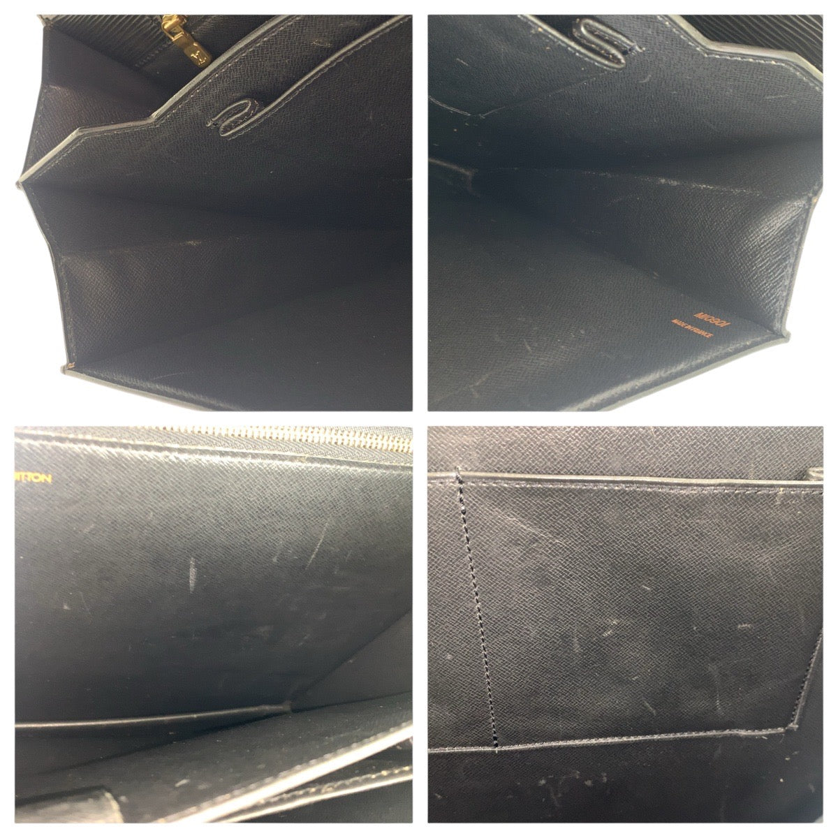 LOUIS VUITTON Business bag M54422 Epi Leather Noir Black Gold Metal Epi Serving Assistant
