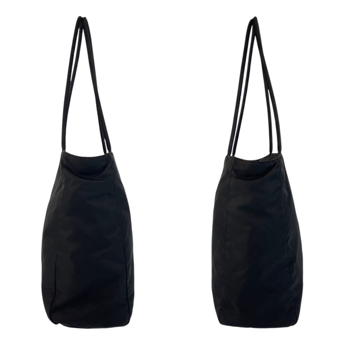 PRADA Tote Bag Nylon Black SilverMetal Test Triangle With logo