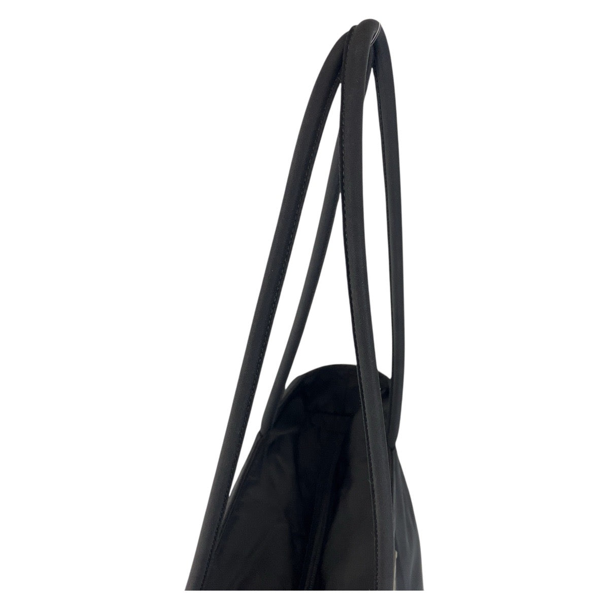 PRADA Tote Bag Nylon Black SilverMetal Test Triangle With logo