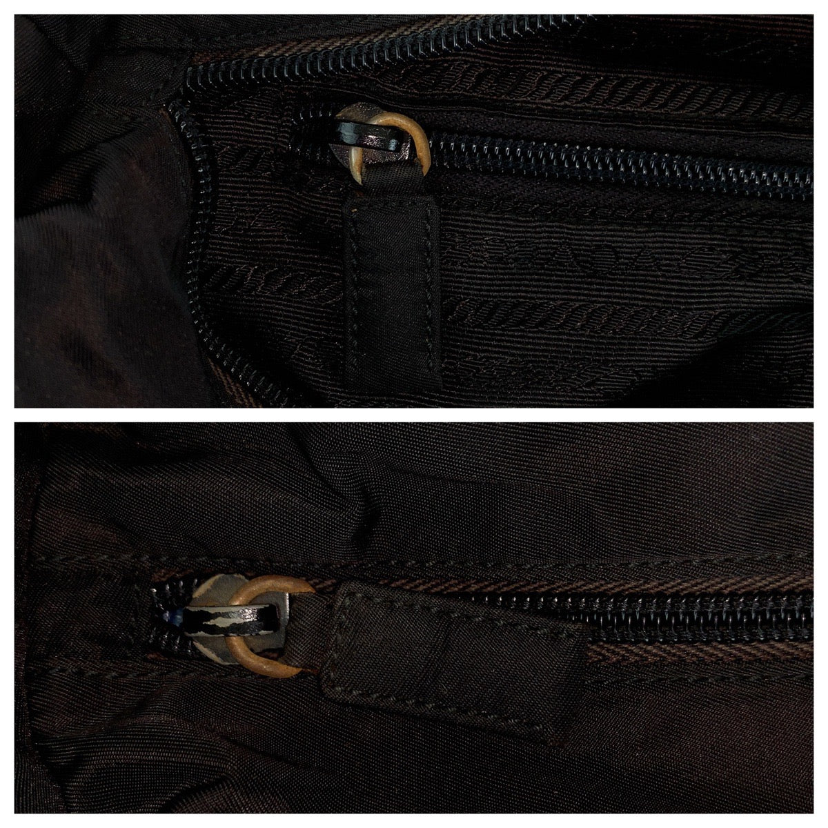 PRADA Tote Bag Nylon Black SilverMetal Test Triangle With logo