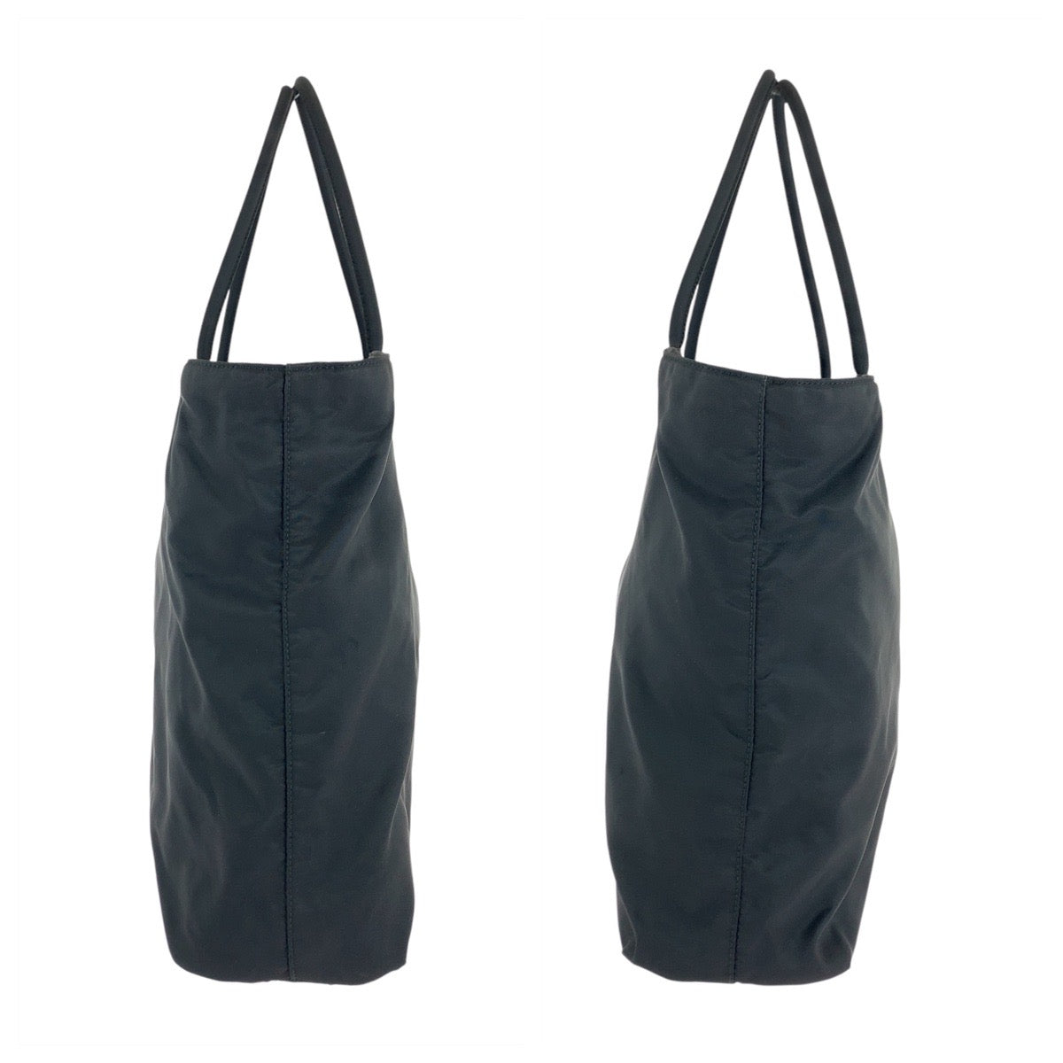 PRADA Tote Bag Nylon Black SilverMetal Test Triangle With logo