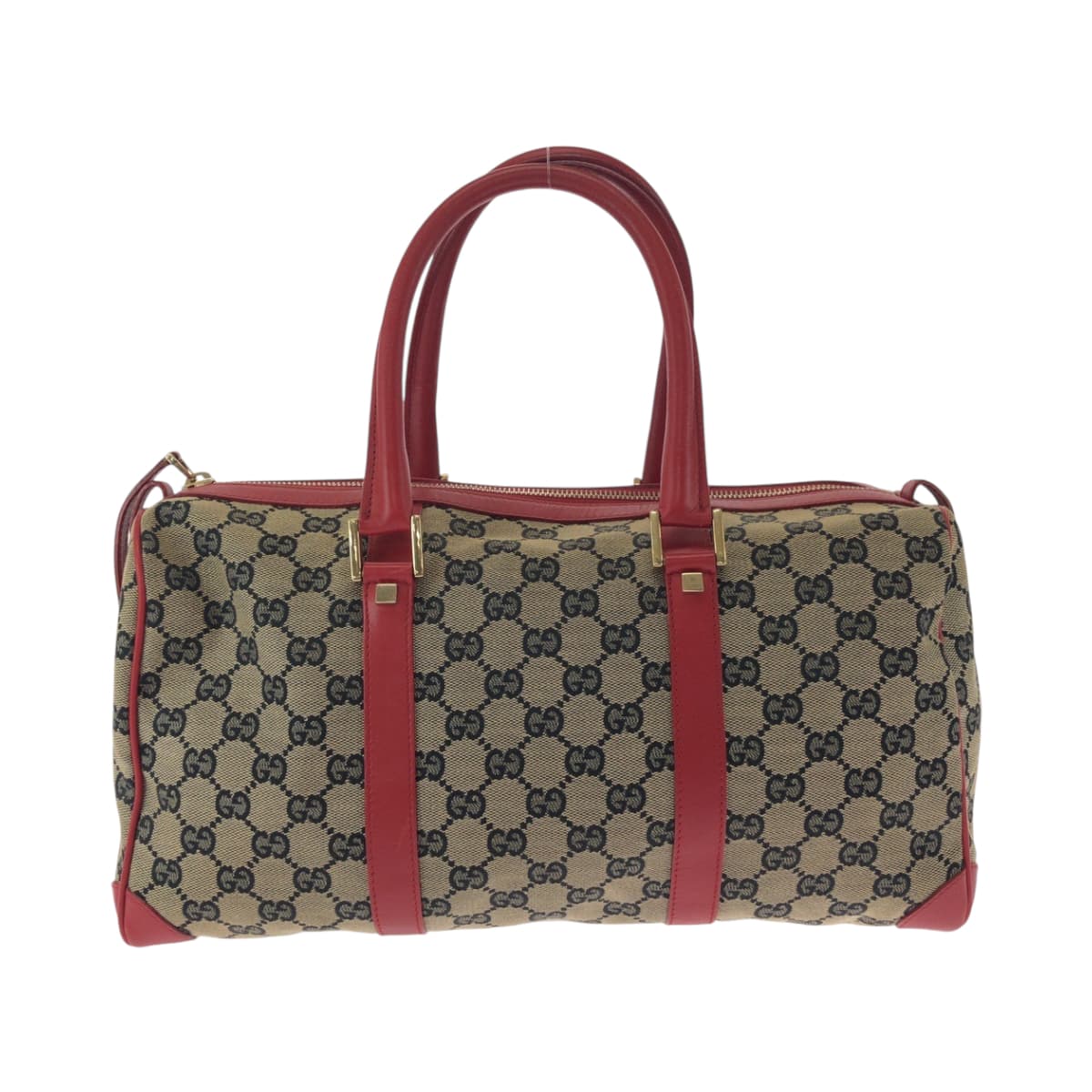 GUCCI Handbag 000 0846 GG canvas Beige Red Gold Metal