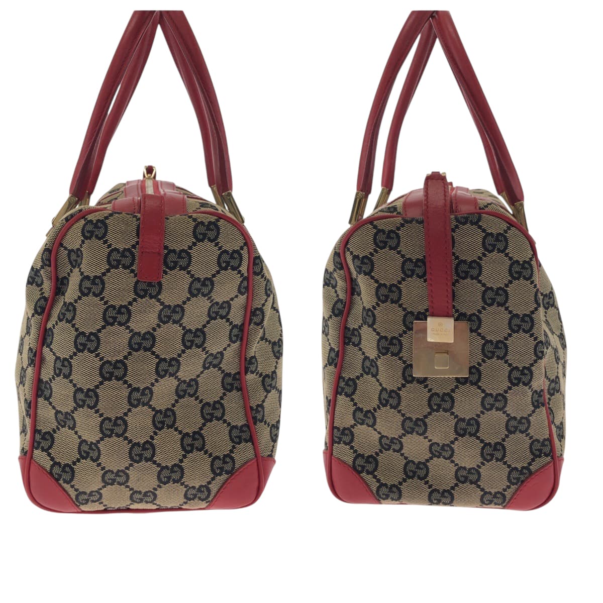 GUCCI Handbag 000 0846 GG canvas Beige Red Gold Metal