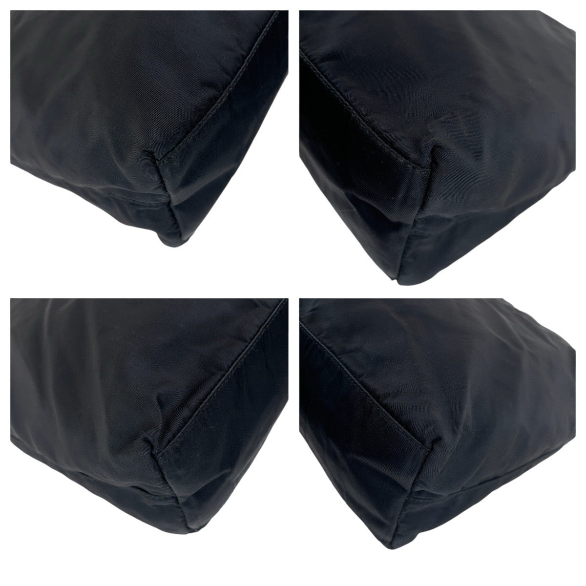 PRADA Tote Bag Nylon Black SilverMetal Test Triangle With logo