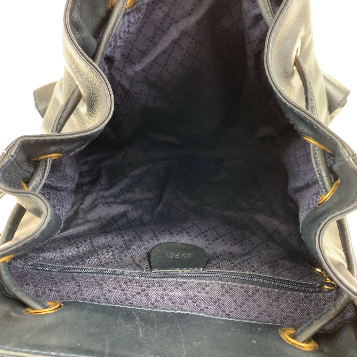 GUCCI Backpack 003 2058 0016 leather Black Brown Gold Metal Bamboo