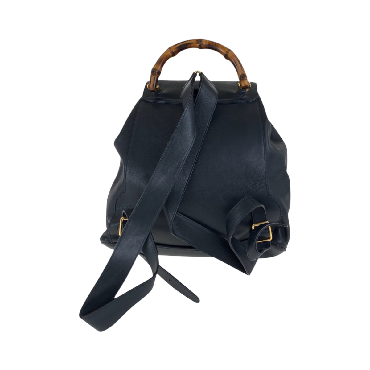 GUCCI Backpack 003 2058 0016 leather Black Brown Gold Metal Bamboo