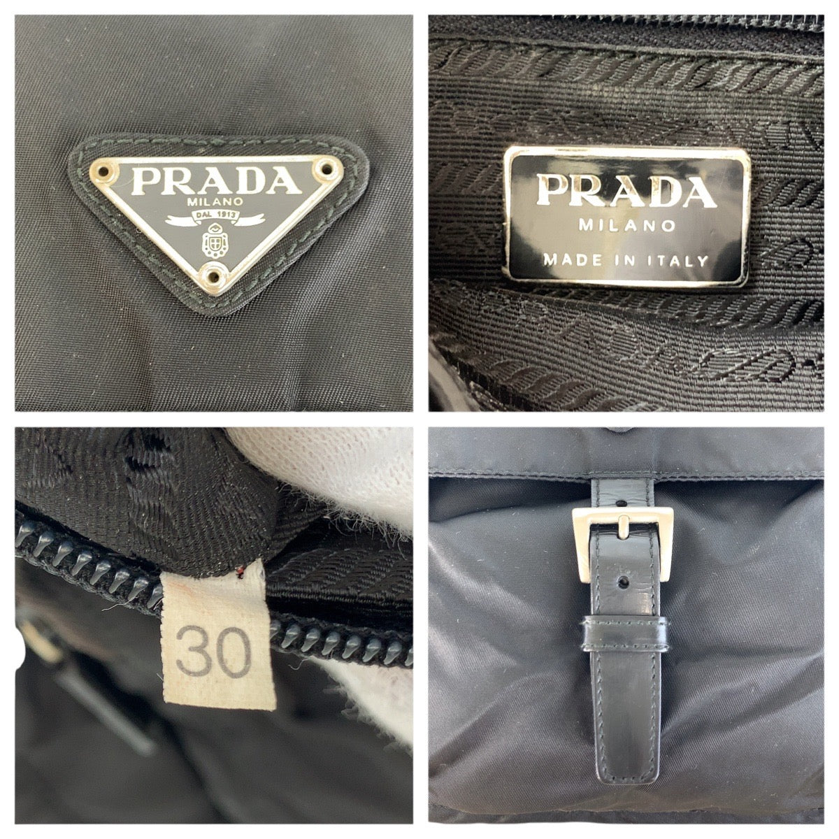 PRADA Shoulder Bag Nylon Black SilverMetal Test Triangle With logo
