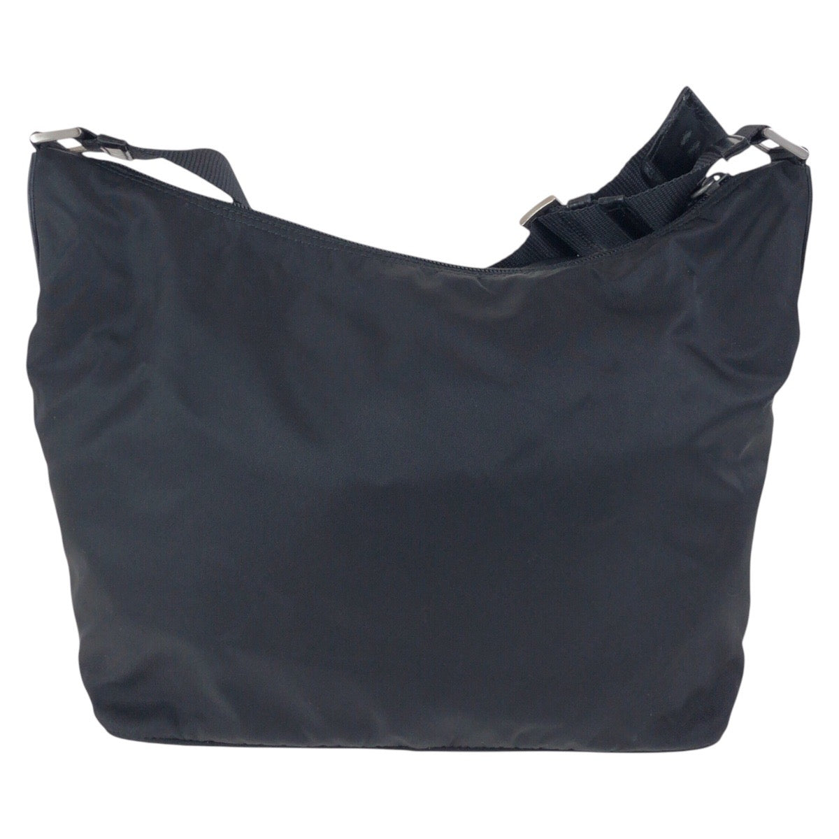 PRADA Shoulder Bag Nylon Black SilverMetal Test Triangle With logo