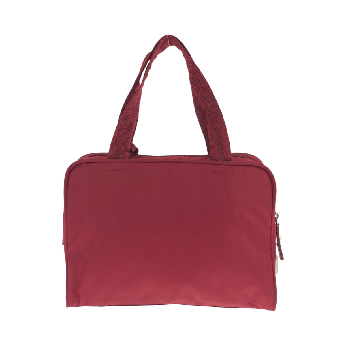 PRADA Tote Bag B8495 Nylon Red Silver Metal Test Triangle With logo