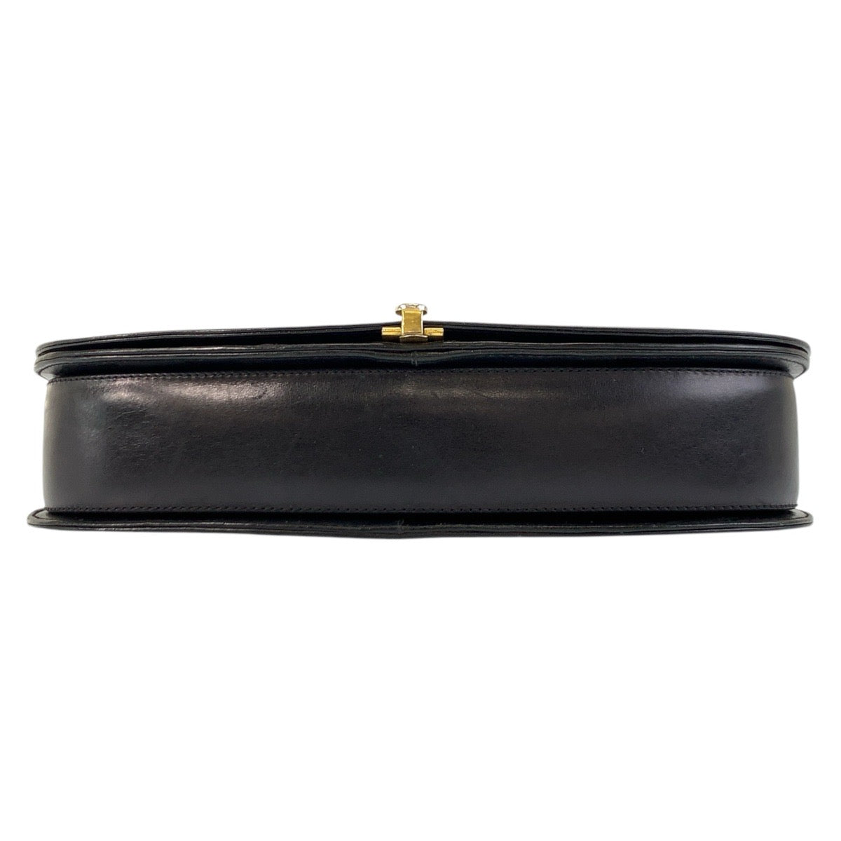 GUCCI Shoulder Bag leather Black GoldMetal Horsebit