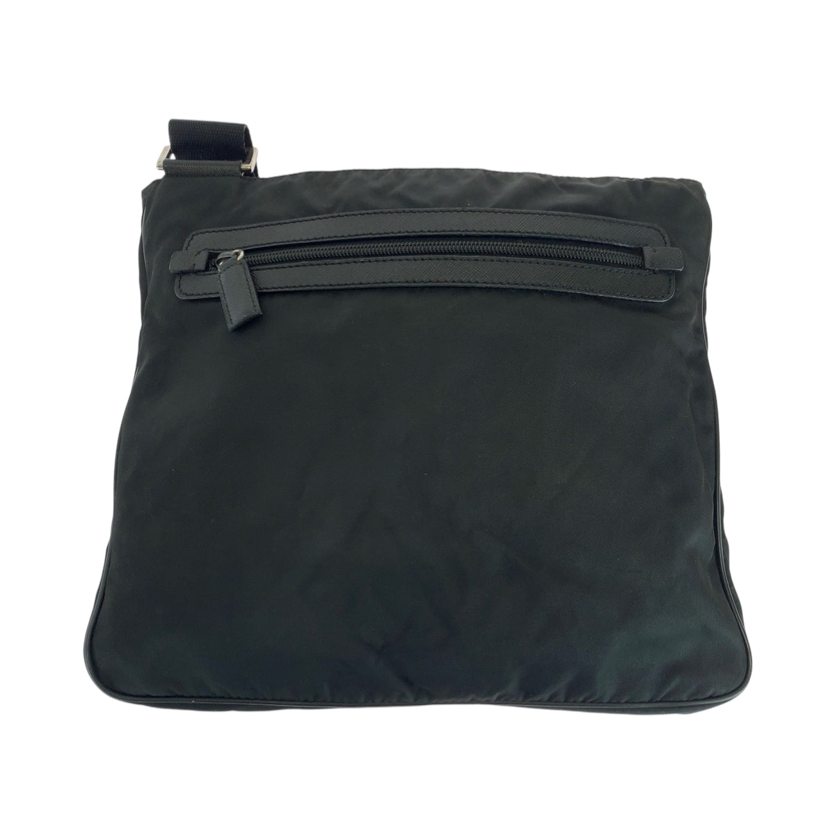 PRADA Shoulder Bag Nylon Black SilverMetal Test Triangle With logo
