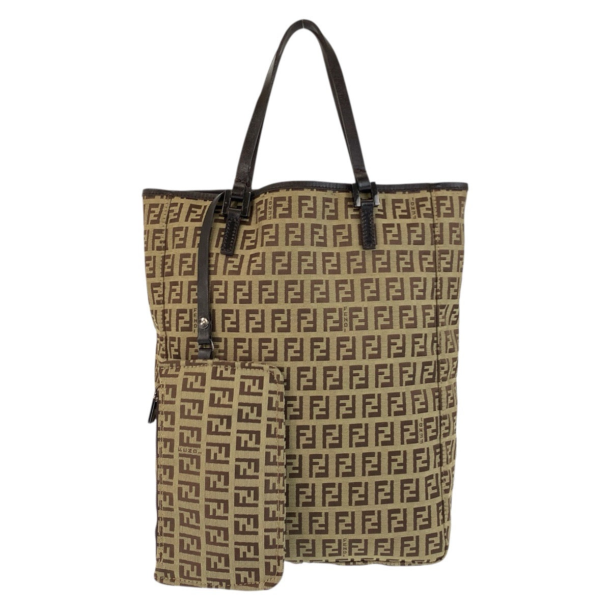 FENDI Tote Bag 8BH006 canvas Beige brown Zucchino