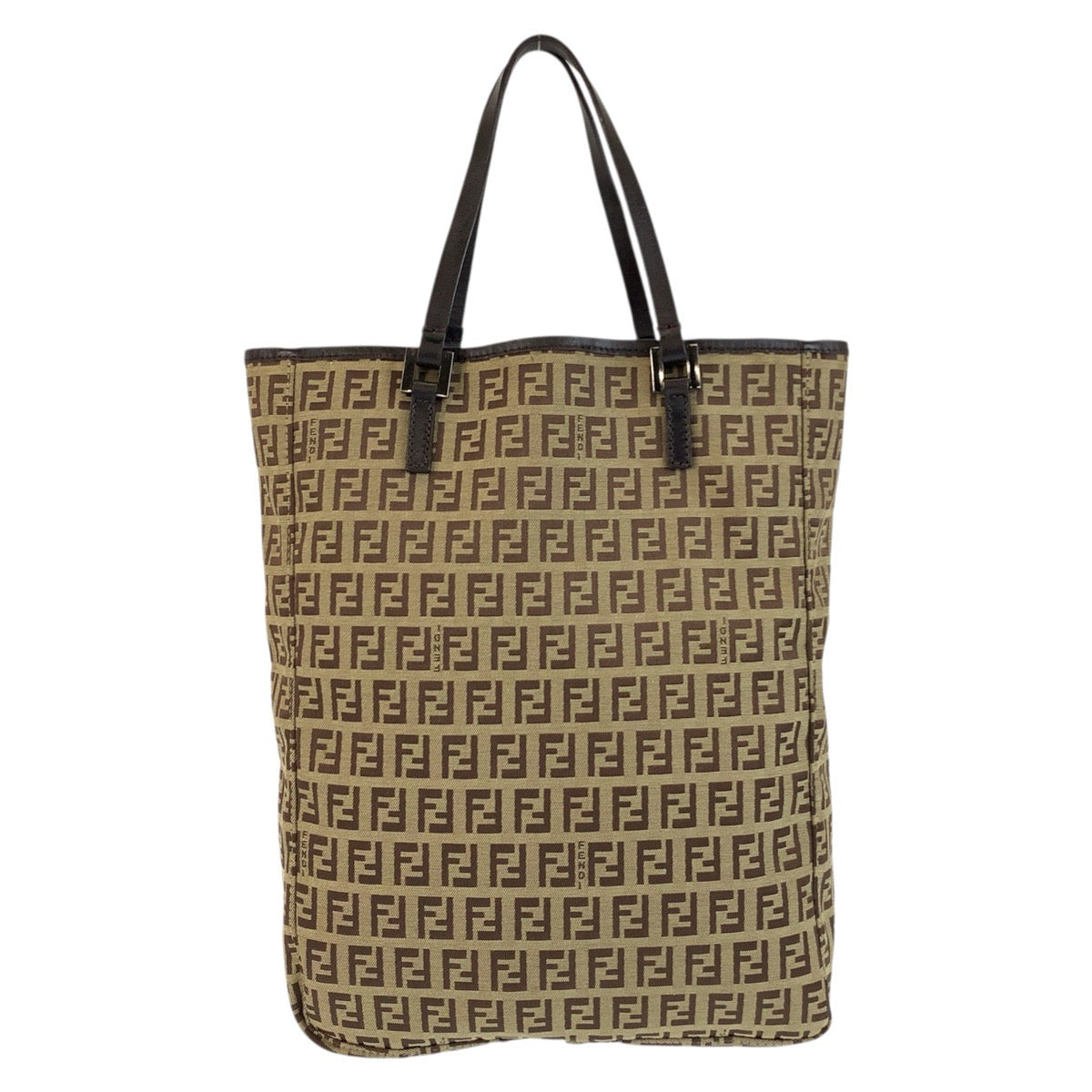 FENDI Tote Bag 8BH006 canvas Beige brown Zucchino