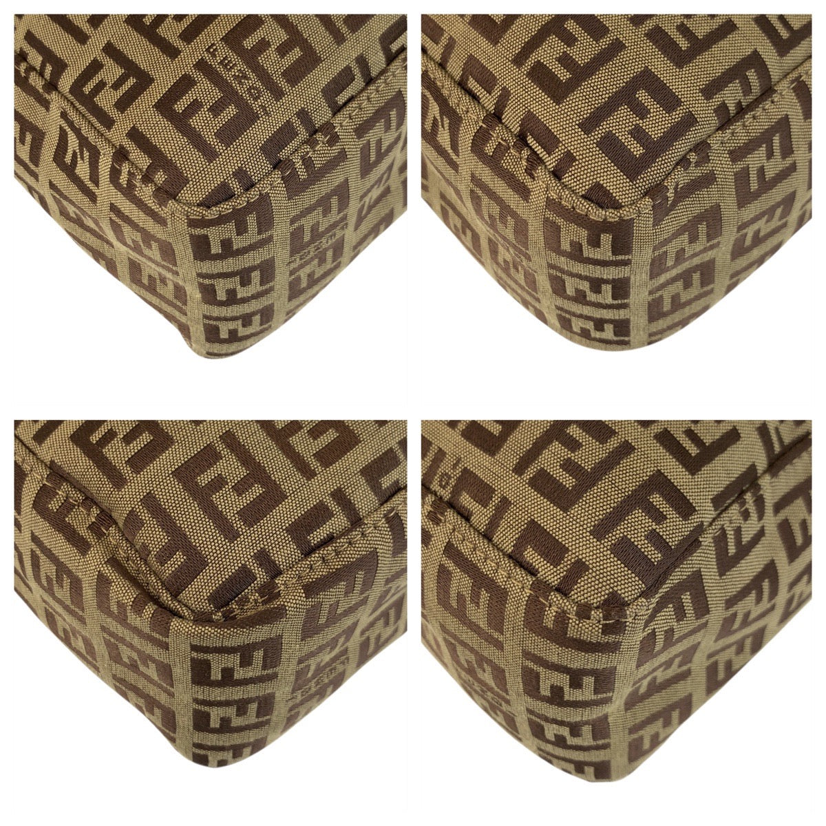 FENDI Tote Bag 8BH006 canvas Beige brown Zucchino