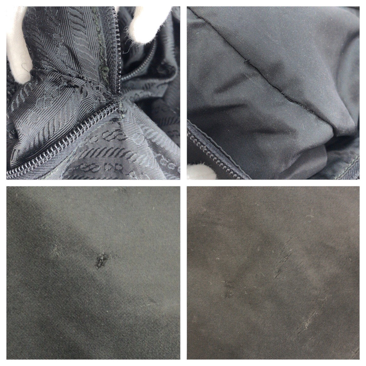 PRADA Shoulder Bag Nylon Black SilverMetal Test Triangle With logo