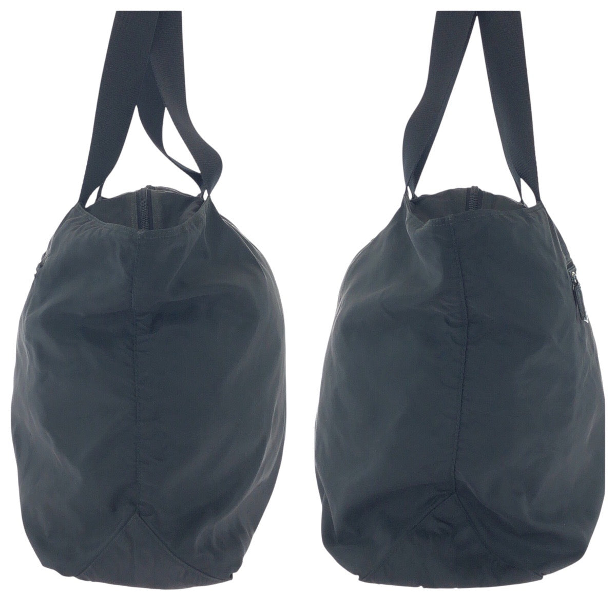 PRADA Shoulder Bag Nylon Black SilverMetal Test Triangle With logo