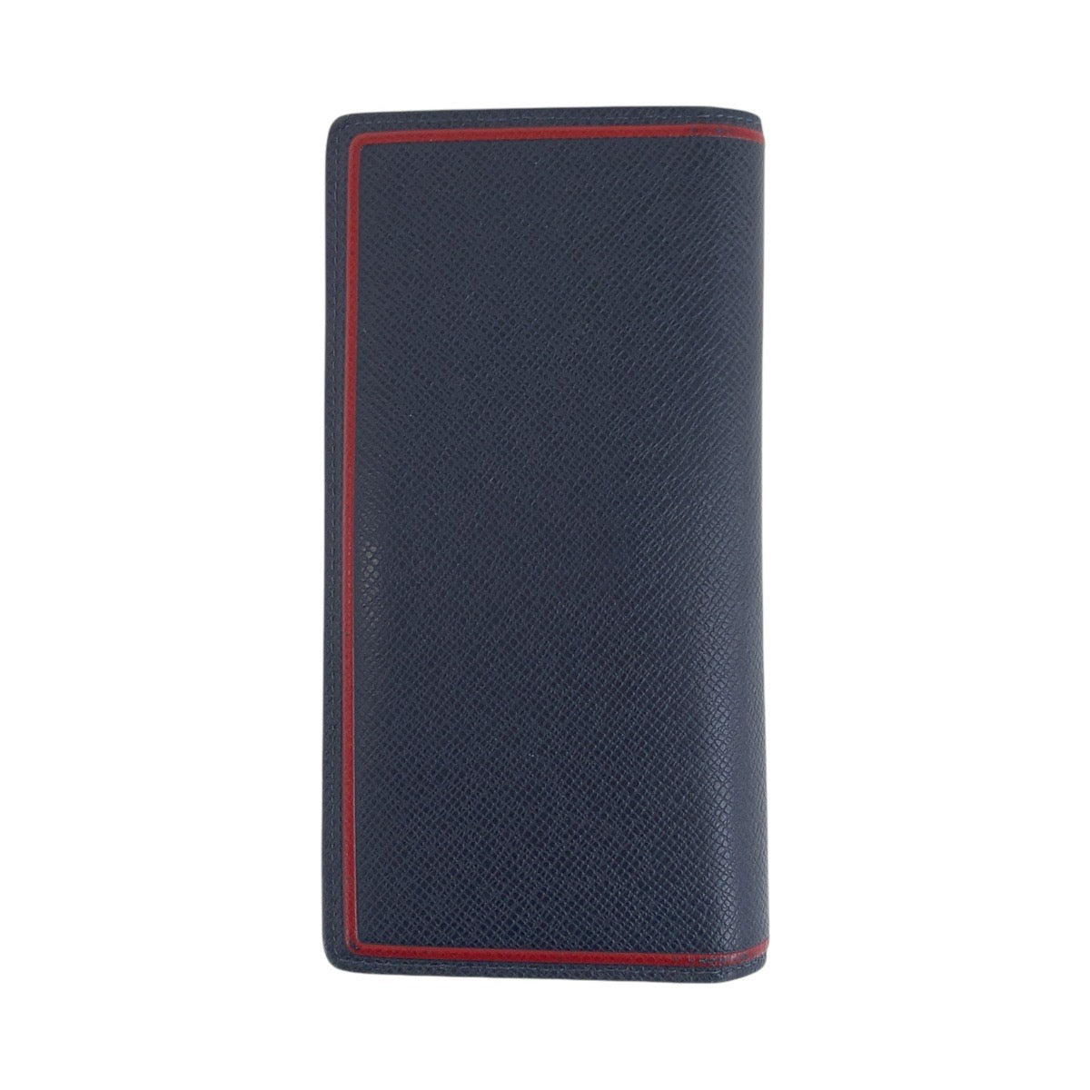LOUIS VUITTON Long Wallet Purse M63434 leather Blue Marine Navy Red SilverMetal Taiga Portefeuille Braza