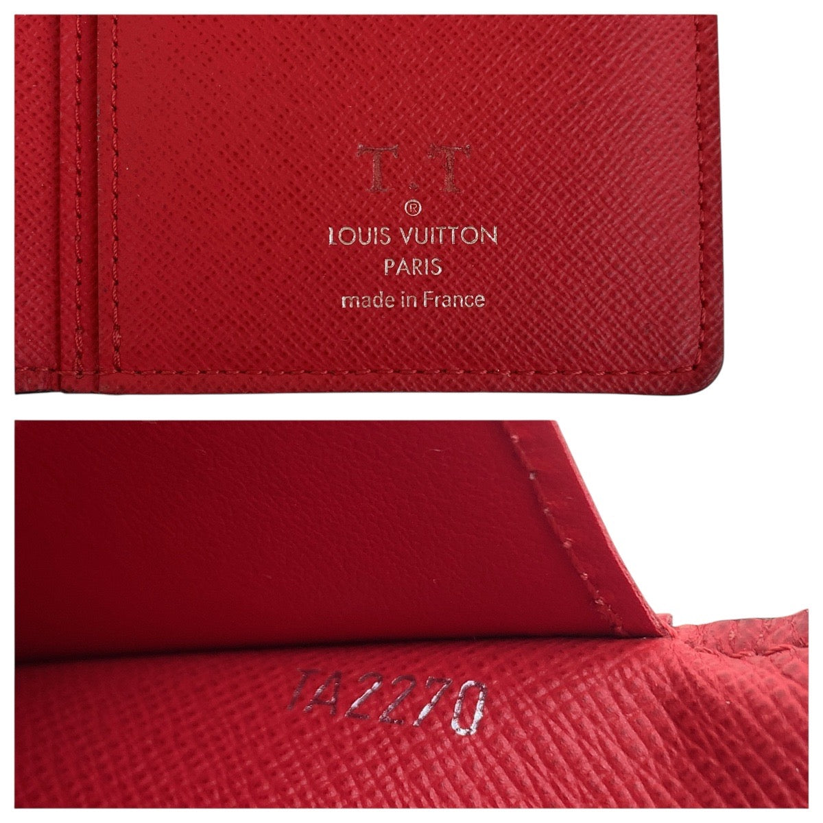 LOUIS VUITTON Long Wallet Purse M63434 leather Blue Marine Navy Red SilverMetal Taiga Portefeuille Braza