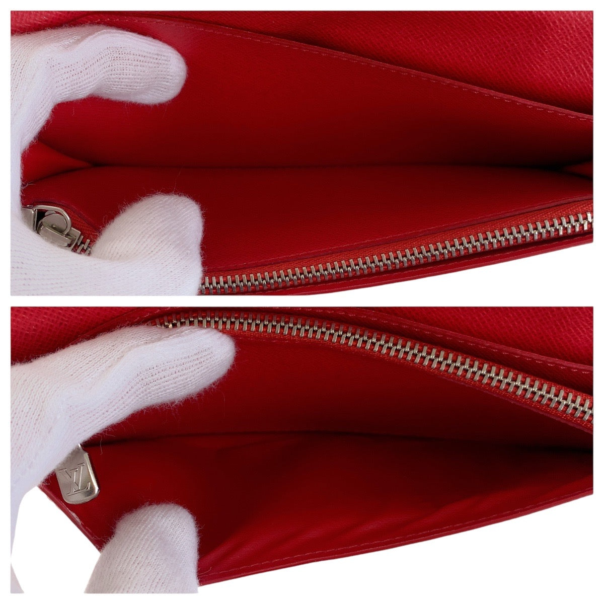 LOUIS VUITTON Long Wallet Purse M63434 leather Blue Marine Navy Red SilverMetal Taiga Portefeuille Braza