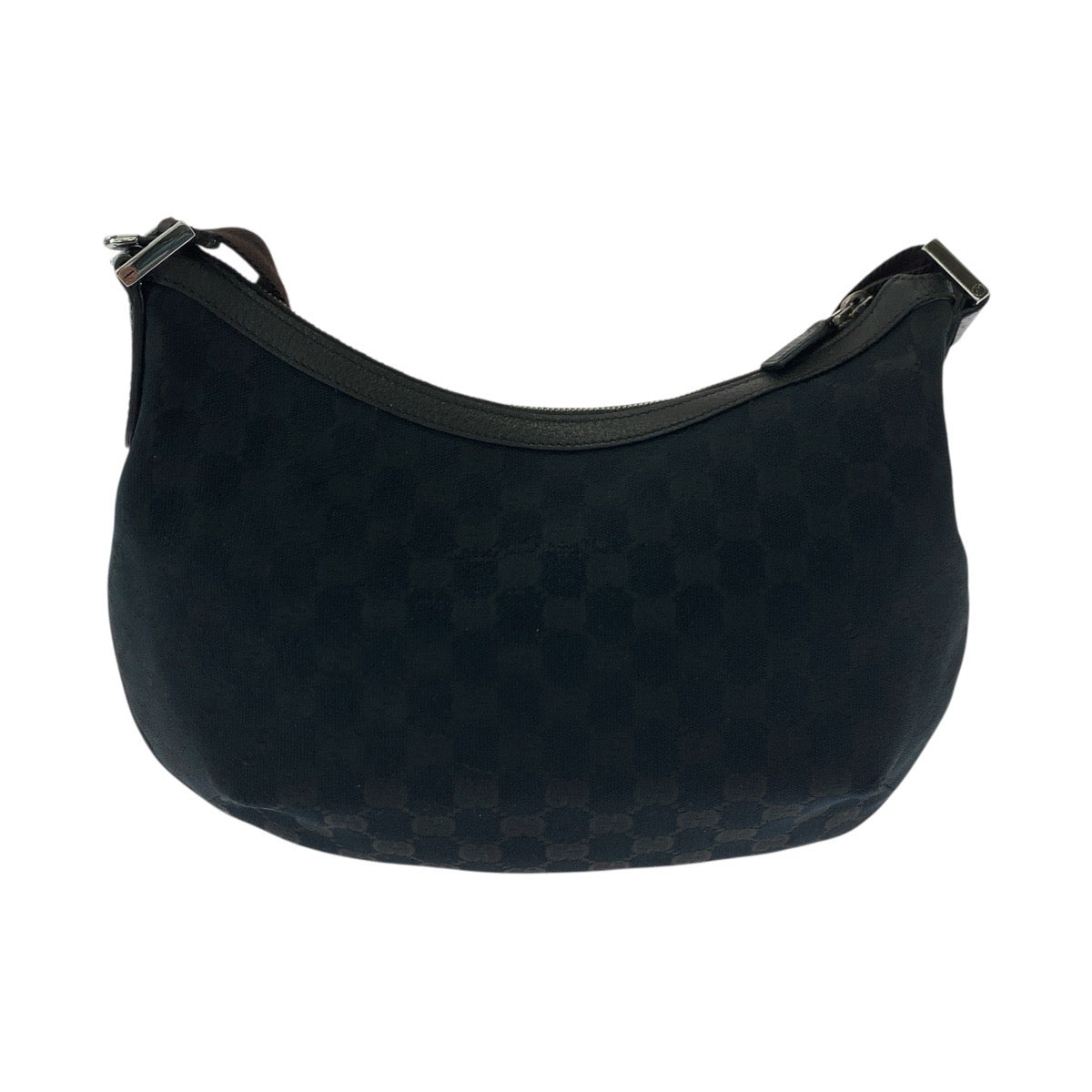 GUCCI Shoulder Bag 181092 GG canvas Black SilverMetal